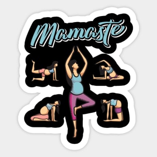 Mamaste - Funny Mom Yoga Positions Pregnancy Sports Sticker